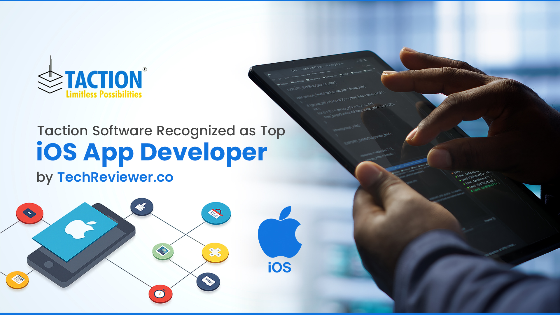 Taction Software Recognized as Top iOS App Developer by TechReviewer.co